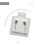 Broqueles de Plata 925 "Lluvia Rosa" con Circonias