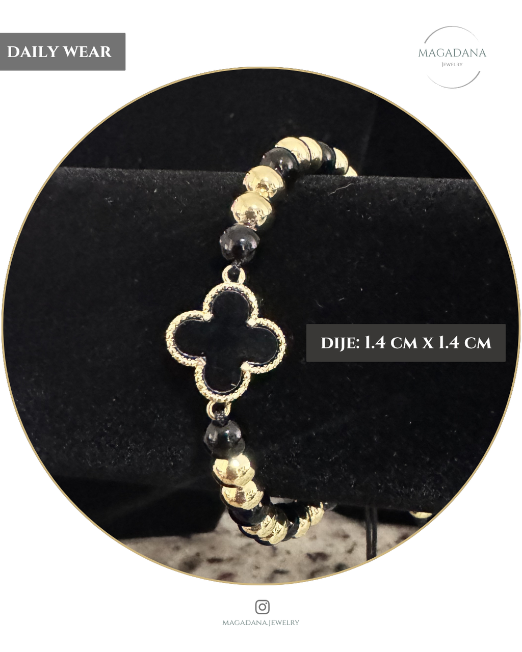 Pulsera ajustable de trébol