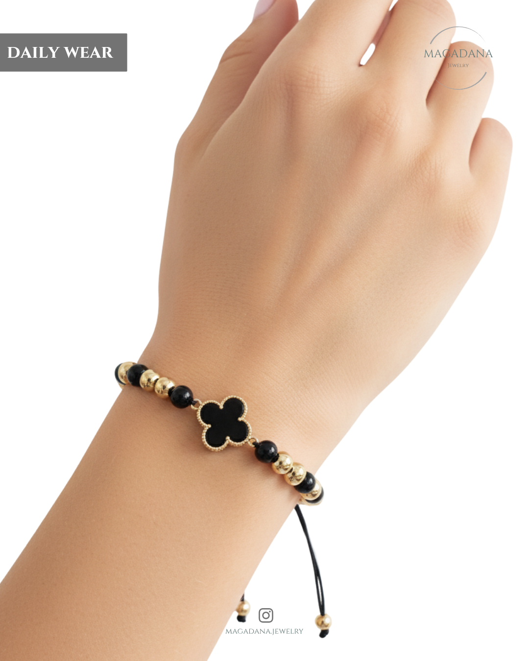 Pulsera ajustable de trébol